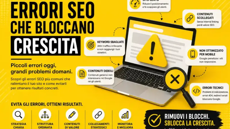 Errori SEO che bloccano crescita